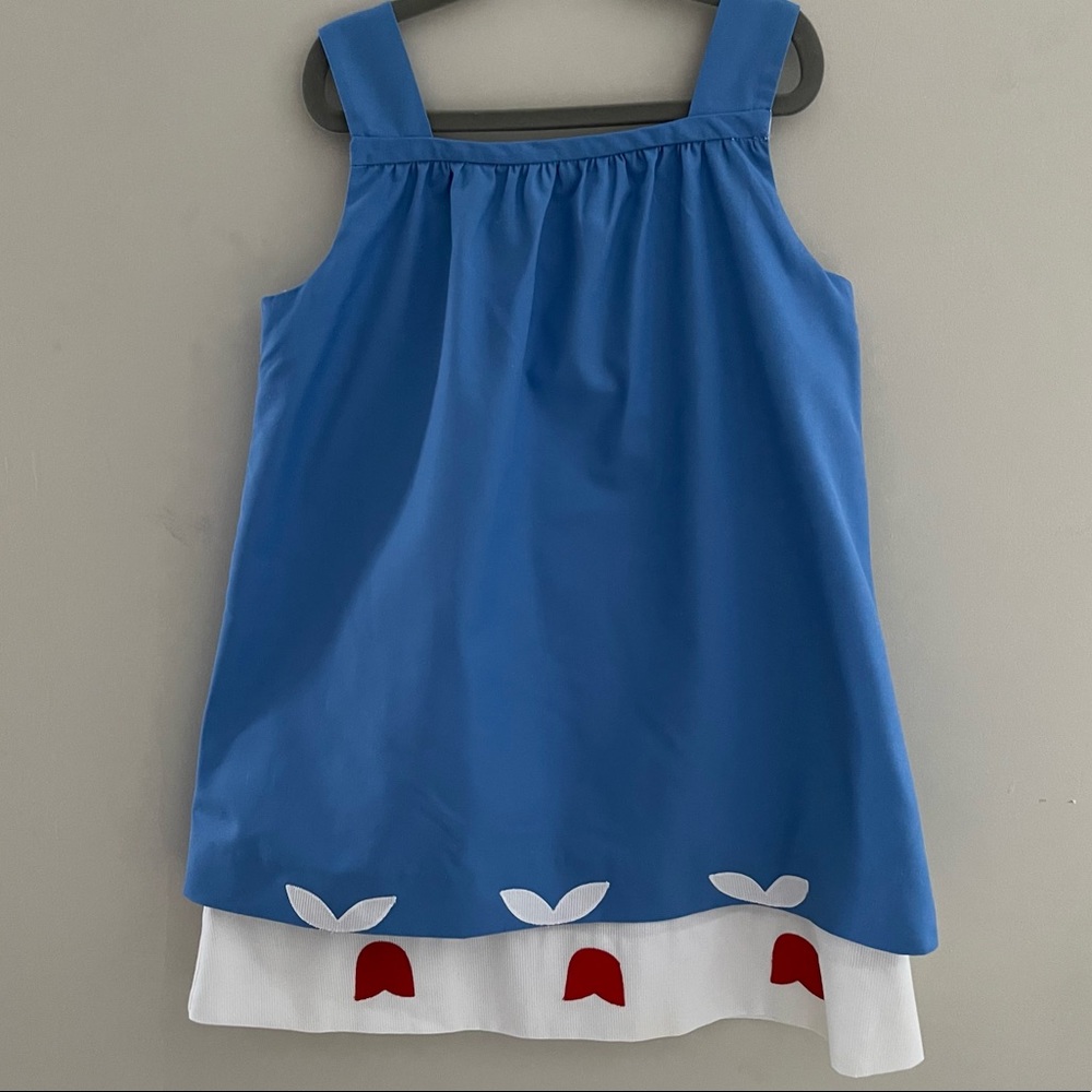 Florence Eiseman 1960s Light Blue Flower Motif Dress Sz 6x